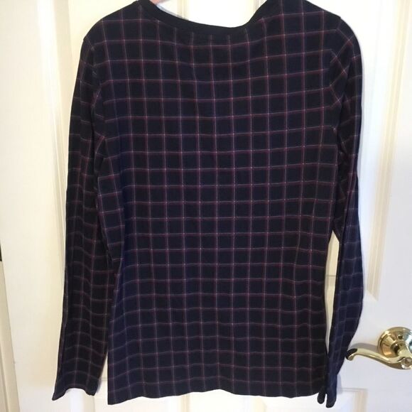 NWOT Tommy Hilfiger Women’s Large  L/S Plaid Top - Picture 5 of 8